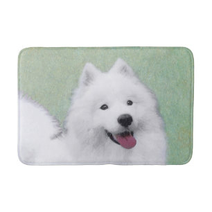 Tapete De Banheiro Pintura Samoyed - Arte Cachorra Original