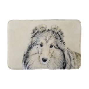 Tapete De Banheiro Pintura Shetland Sheepdog - Arte Cachorreira Origi