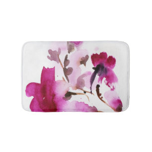 Tapete De Banheiro Pinturas florais abstratas 4 da aguarela