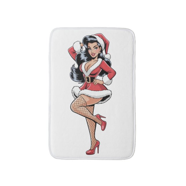 Tapete De Banheiro Pinup Santa Babe (Frente Vertical)