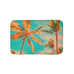 Tapete De Banheiro PixDezines Vintage Hawaiian Beach/Teal
