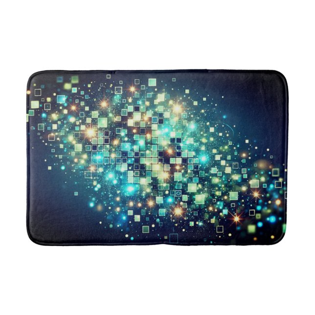 Tapete De Banheiro Pixel Bokeh Radiante (Frente)