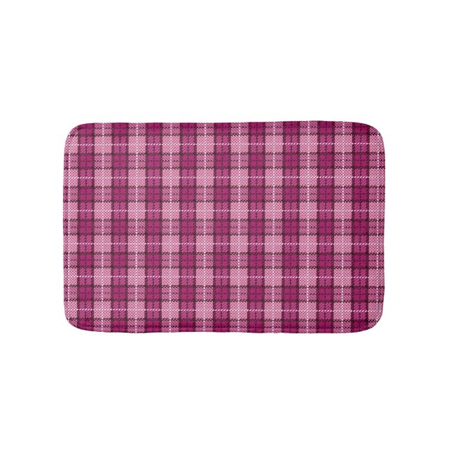 Tapete De Banheiro Pixel Plaid_Magenta-Black (frente)