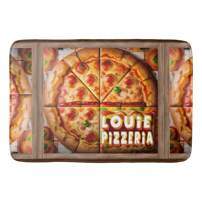 Tapete De Banheiro Pizza Pizzeria Design (Frente)