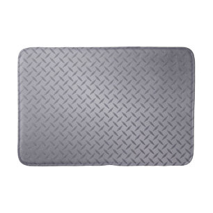 Tapete De Banheiro Placa de Diamante de Cinza de Aço