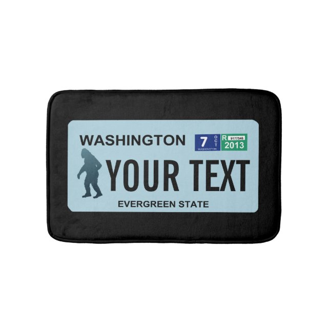 Tapete De Banheiro Placa de Licença de Washington Sasquatch (frente)