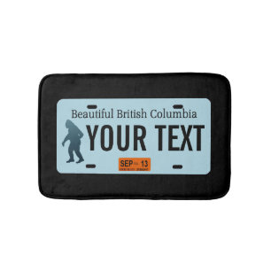 Tapete De Banheiro Placa de Licença Sasquatch da Colúmbia Britânica