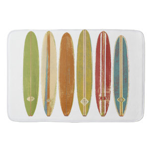 Tapete De Banheiro Placas De Bordo Longboard Vintage Estilo Retro Sur
