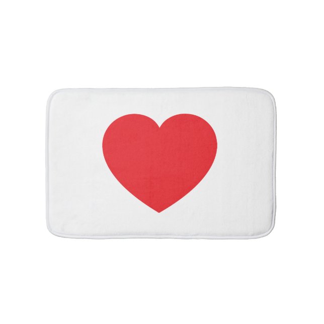 Tapete De Banheiro Plain Modern White Red Love Heart Graphic (frente)