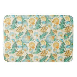 TAPETE DE BANHEIRO PLANTAS TROPICAIS DE VERÃO E PASTELAS