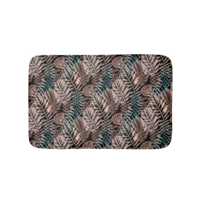 Tapete De Banheiro Plantas tropicais, selva, trópicos, bege, folhas (frente)