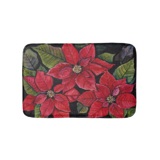 Tapete De Banheiro Poinsettia Vibrante Em Aquarela