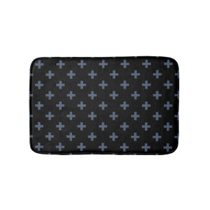 Tapete De Banheiro Polka cinza azul cruza a preto