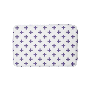 Tapete De Banheiro Polka ultravioleta cruza em branco