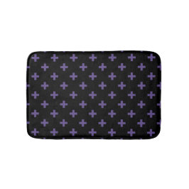 Tapete De Banheiro Polka ultravioleta cruza em preto