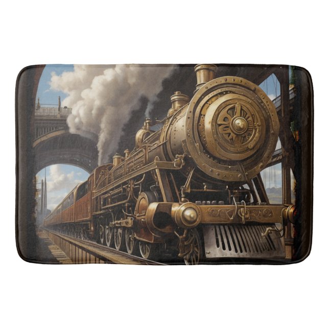 Tapete De Banheiro Ponte Steampunk Train e Victorian (Frente)