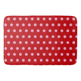 Tapete De Banheiro Ponto Rosa em Vermelho