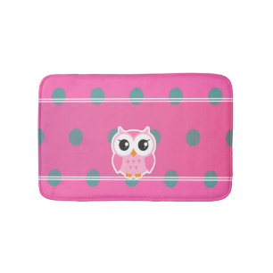 Tapete De Banheiro Pontos Cool da Moda com Coruja Personalizada