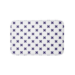 Tapete De Banheiro Pontos crus azuis do marinho em branco