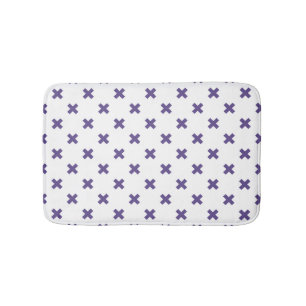 Tapete De Banheiro Pontos de cruz ultravioleta em branco