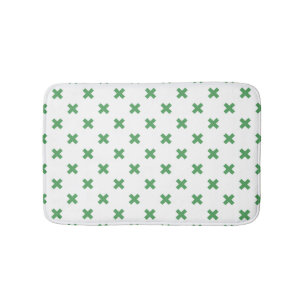 Tapete De Banheiro Pontos de cruz verdes sobre o branco