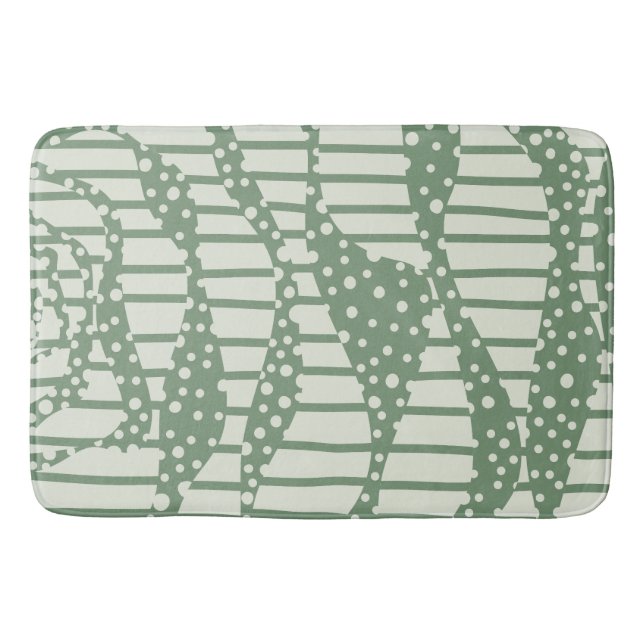 Tapete De Banheiro Pontos e faixas 2 - Verde (Frente)