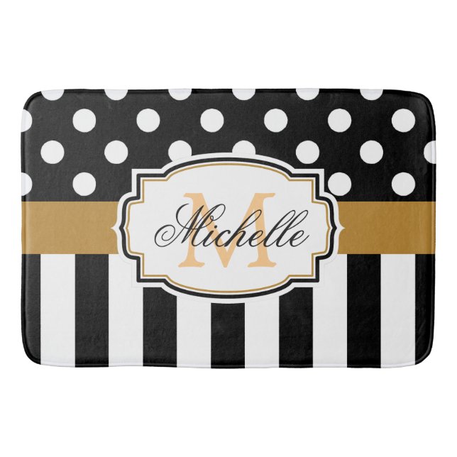 Tapete De Banheiro Pontos e listras (Frente)