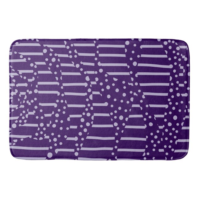 Tapete De Banheiro Pontos e tiras 2 - Roxo (Frente)