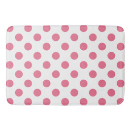 Tapete De Banheiro Pontos polka rosa e branco