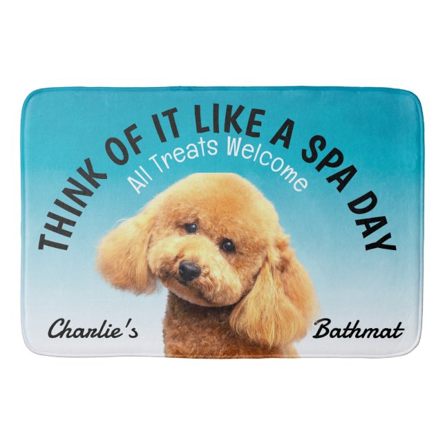 Tapete De Banheiro Poodle Personalizado Dog Bath Mat (Frente)