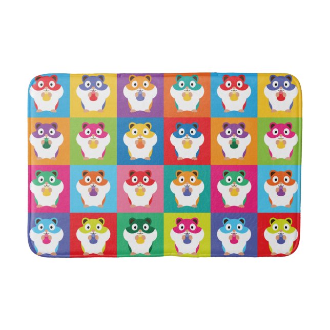 Tapete De Banheiro Pop Art Hamsters Bath Mat (Frente)