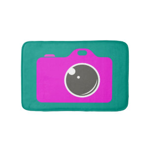 Tapete De Banheiro Pop Art Purple Camera Green