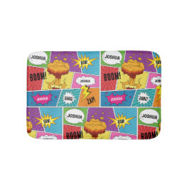 Tapete De Banheiro Pop de Arte Personalizada do Livro Quadrado Colori