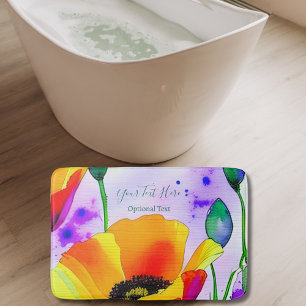 Tapete De Banheiro Poppies de Floral Watercolor California Personaliz