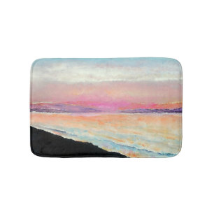 Tapete De Banheiro Por do sol Pastel do lago beach da paleta