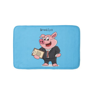 Tapete De Banheiro Porco engraçado em desenhos animados
