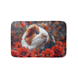 Tapete De Banheiro Porco-guineense entre Flores Vermelhas