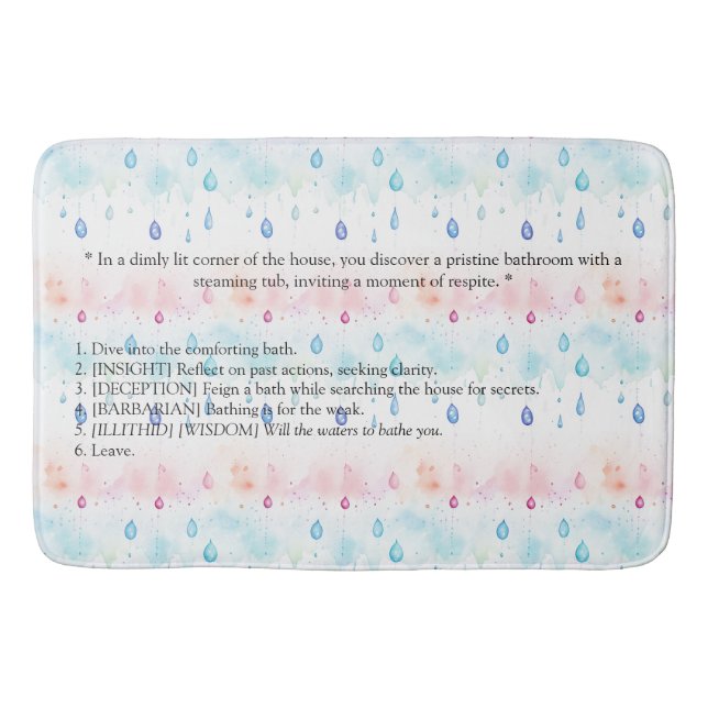 Tapete De Banheiro Porta 3 de Baldur Inspirada (Frente)