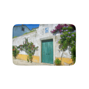 Tapete De Banheiro Porta de madeira verde aquosa