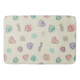 Tapete De Banheiro Portas Reproduzíveis de Corações, Pontos e Linhas 