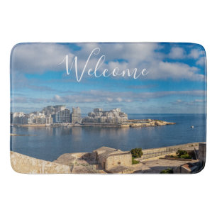 Tapete De Banheiro Porto de Sliema e arranha-céus em Malta