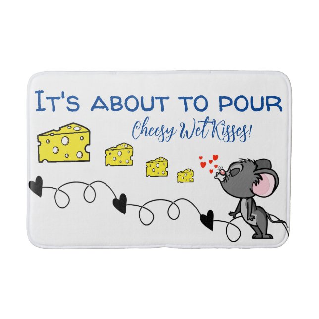 Tapete De Banheiro Pour Cheesy Wet Kisses Mouse Bathroom Mat (Frente)