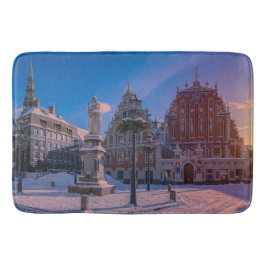Tapete De Banheiro Praça da Prefeitura de Riga no inverno