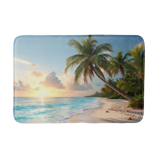 Tapete De Banheiro Praia do Oceano Tropical (Frente)