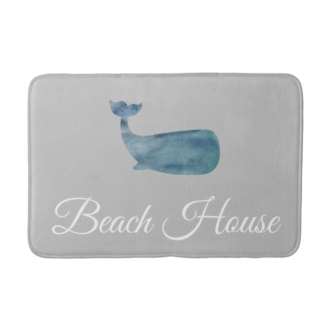 Tapete De Banheiro Praia House Baleia Média Bath Mat (Frente)