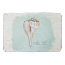 Praia Náutica Mar Shell Watercolor Blue White