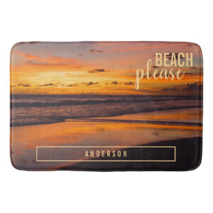 Tapete De Banheiro Praia tropical Sunset Orange Amarelo