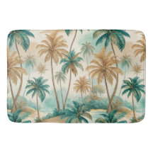 PRAIA TROPICAL VERDE E MARROM COM PALMEIRAS