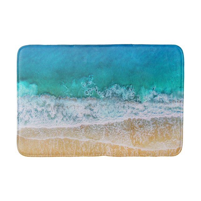 Tapete De Banheiro Praia Walk Ocean Teal Waves Water Breeze (Frente)