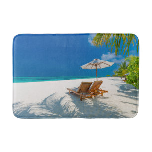 Tapete De Banheiro Praias Tropicais Lounge Chairs Beach, Bora Bora